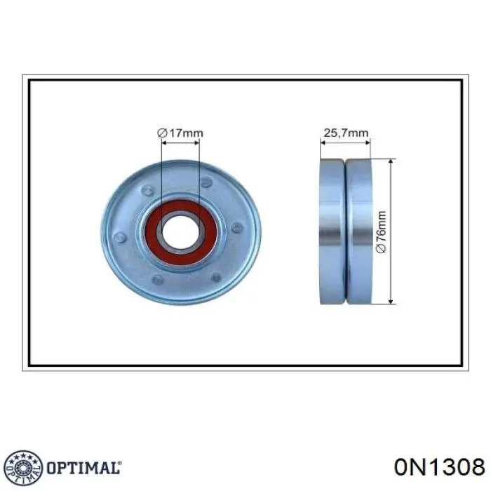 0-N1308 Optimal polea inversión / guía, correa poli v