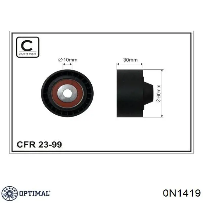 0-N1419 Optimal polea inversión / guía, correa poli v