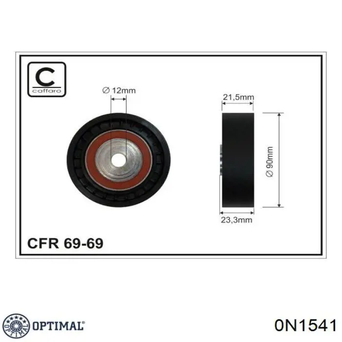 0-N1541 Optimal rodillo, correa trapecial poli v