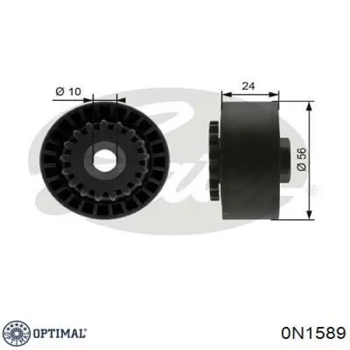 0-N1589 Optimal rodillo, correa trapecial poli v