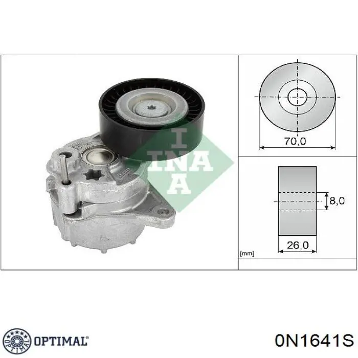 Comprar 0N1641S Optimal Polea tensora, correa poli V