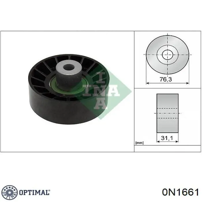 0-N1661 Optimal rodillo, correa trapecial poli v