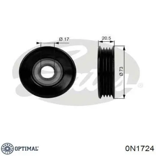 0-N1724 Optimal rodillo, correa trapecial poli v