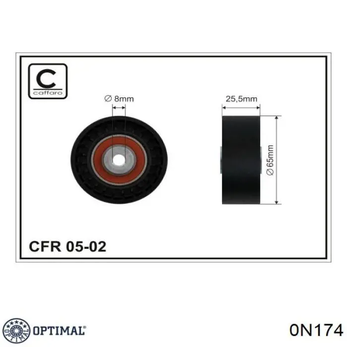 0-N174 Optimal polea inversión / guía, correa poli v