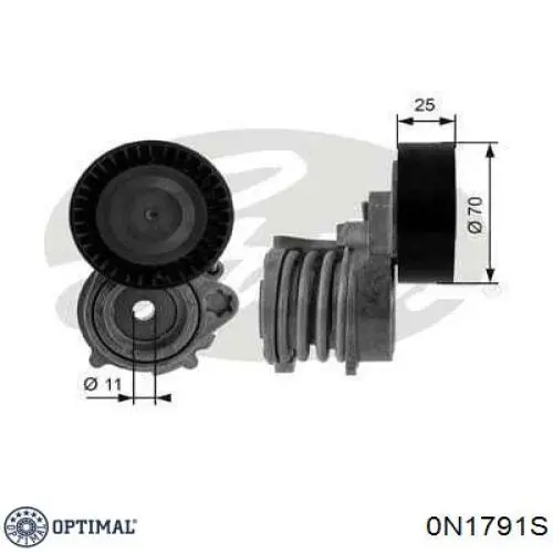 0-N1791S Optimal rodillo, correa trapecial poli v