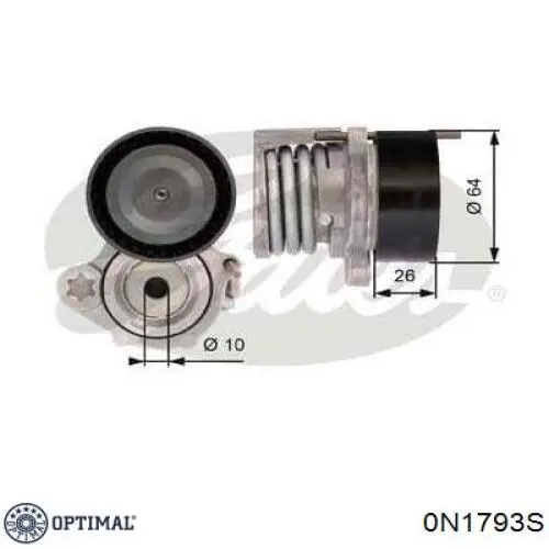 0N1793S Optimal rodillo, correa trapecial poli v