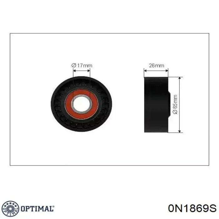 0-N1869S Optimal rodillo, correa trapecial poli v