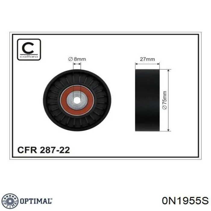 0N1955S Optimal rodillo, correa trapecial poli v