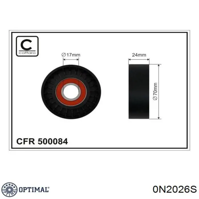 0-N2026S Optimal rodillo, correa trapecial poli v