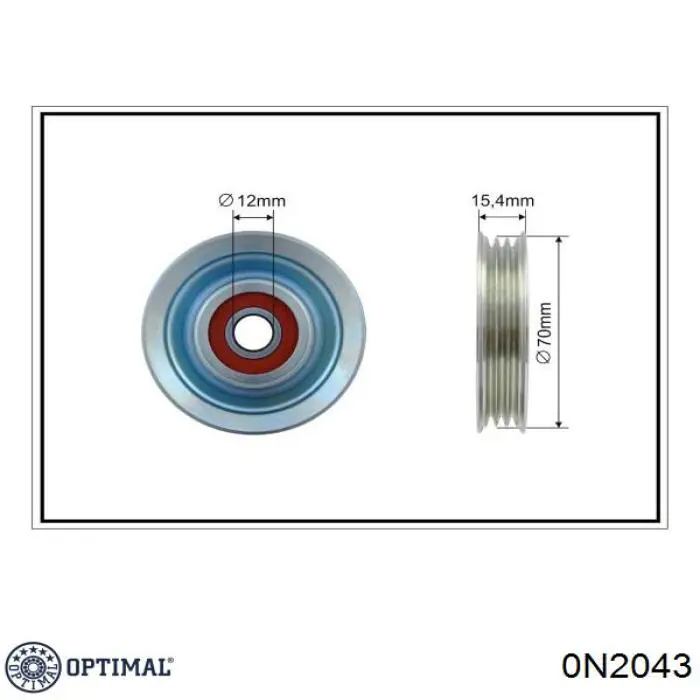 0N2043 Optimal rodillo, correa trapecial poli v