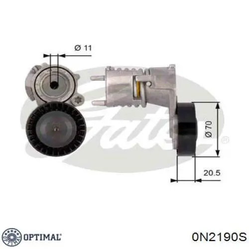 0-N2190S Optimal rodillo, correa trapecial poli v