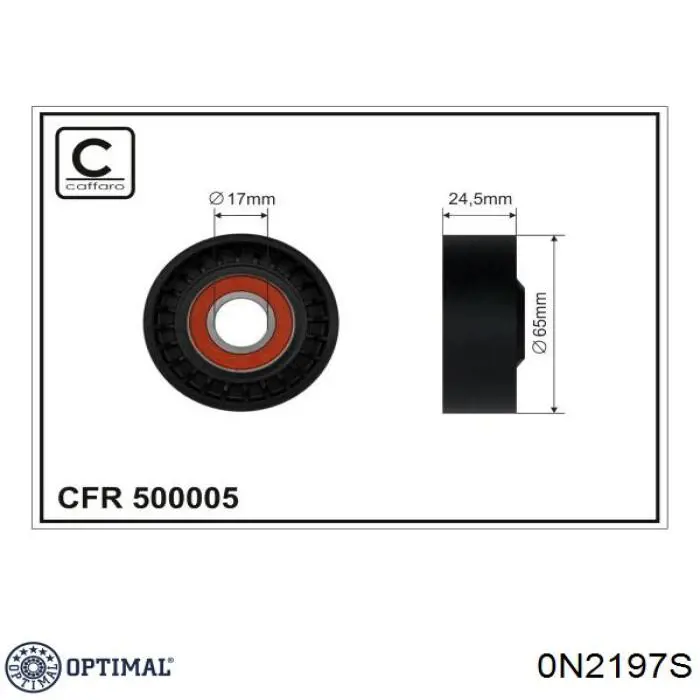 0-N2197S Optimal rodillo, correa trapecial poli v