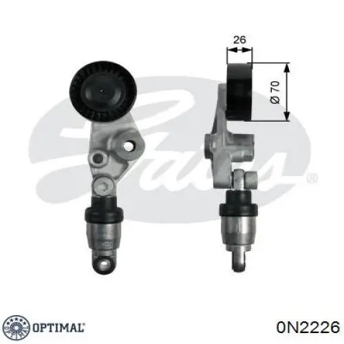 Tensor de la correa trapecial poli v Optimal 0N2226