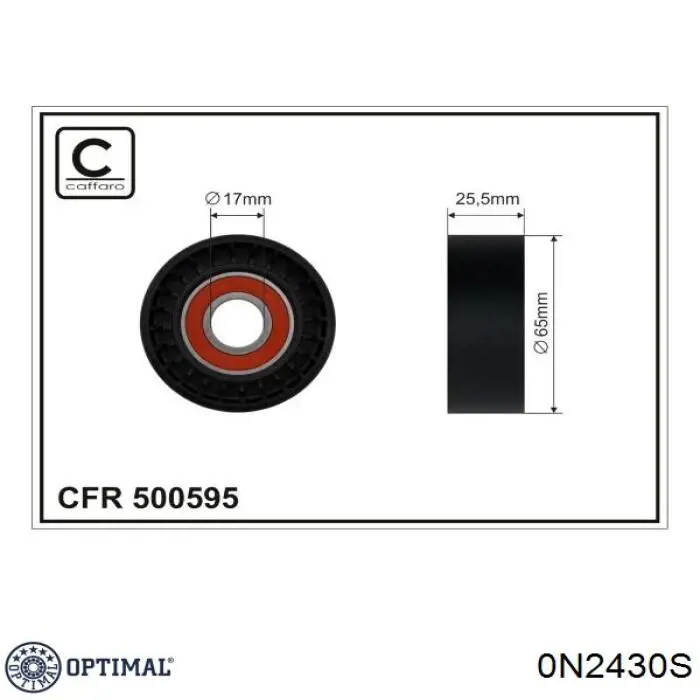 0-N2430S Optimal rodillo, correa trapecial poli v