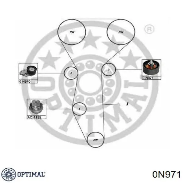 Rodillo intermedio de correa dentada Chevrolet Aveo 2 T250, T255