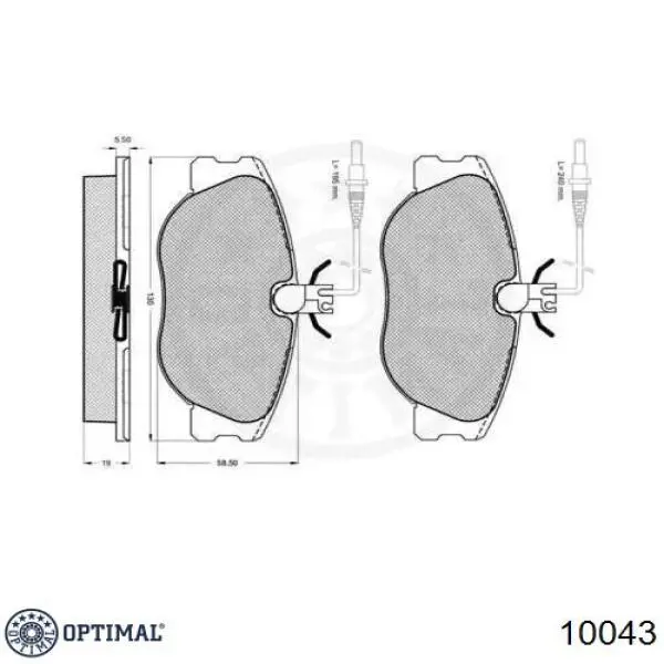 10043 Optimal pastillas de freno delanteras