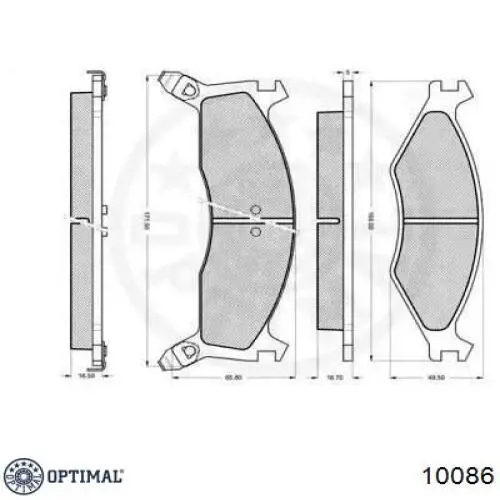 10086 Optimal pastillas de freno delanteras