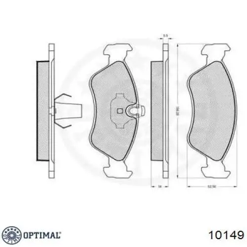 10149 Optimal pastillas de freno delanteras