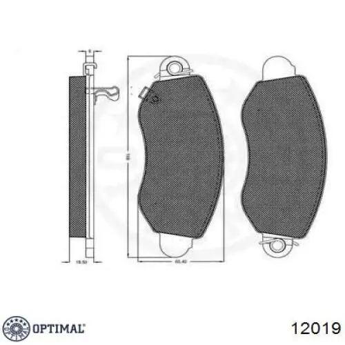 12019 Optimal pastillas de freno delanteras