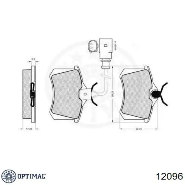 12096 Optimal pastillas de freno traseras