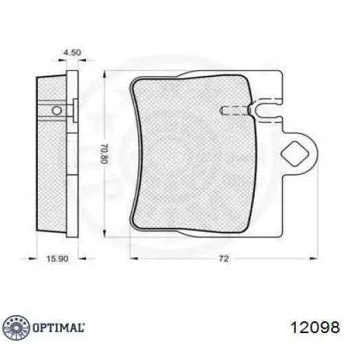 12098 Optimal pastillas de freno traseras