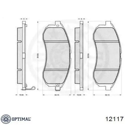 12117 Optimal pastillas de freno delanteras