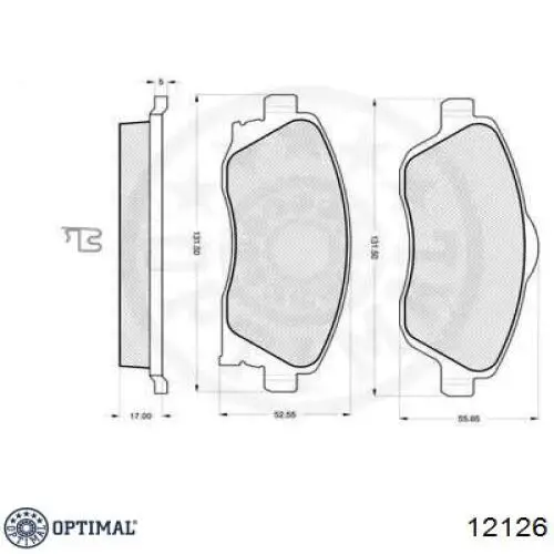 12126 Optimal pastillas de freno delanteras