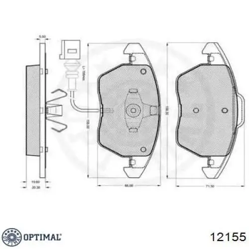 12155 Optimal pastillas de freno delanteras