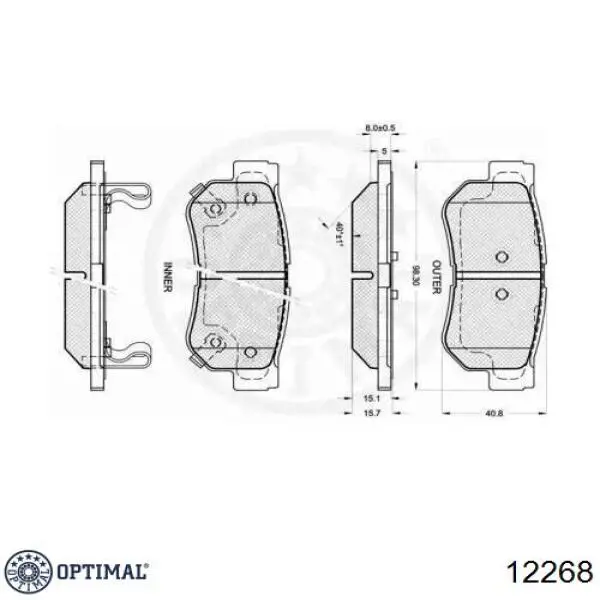 12268 Optimal pastillas de freno traseras