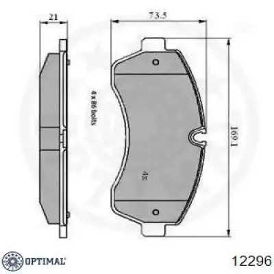 12296 Optimal pastillas de freno delanteras