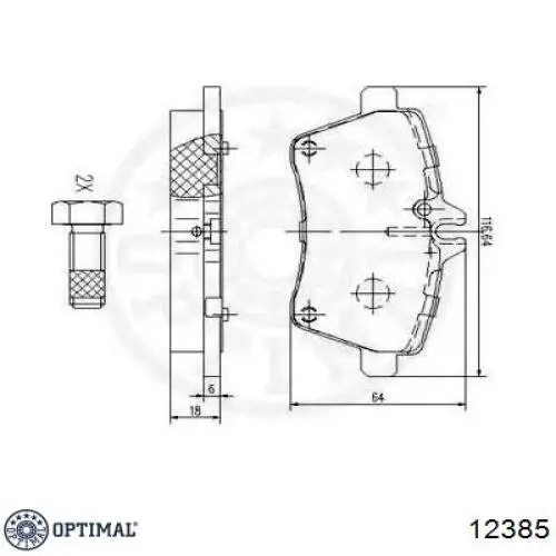 12385 Optimal pastillas de freno delanteras