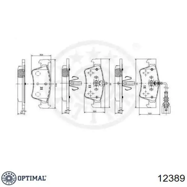 12389 Optimal pastillas de freno traseras