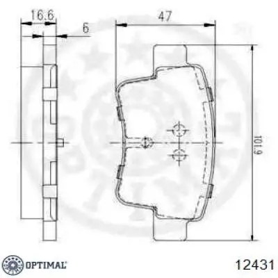 12431 Optimal pastillas de freno traseras