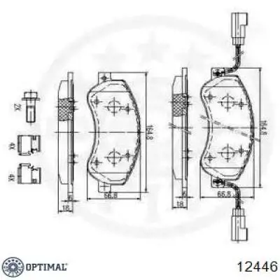 12446 Optimal pastillas de freno delanteras