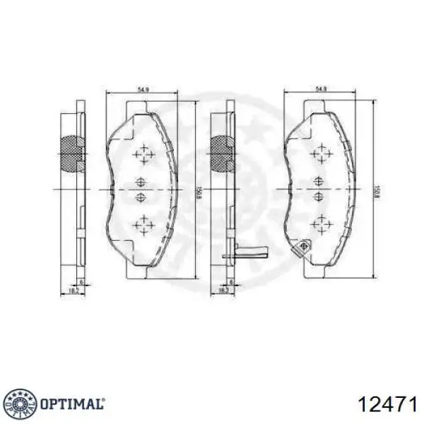 12471 Optimal pastillas de freno delanteras