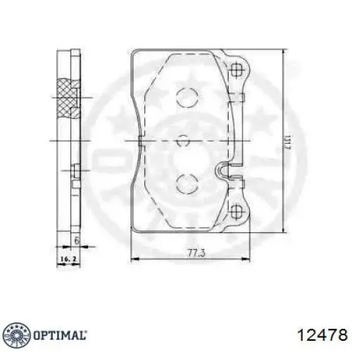 12478 Optimal pastillas de freno delanteras