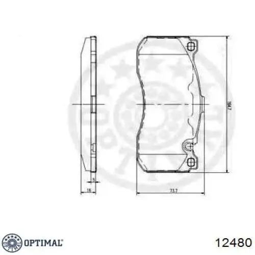 12480 Optimal pastillas de freno delanteras