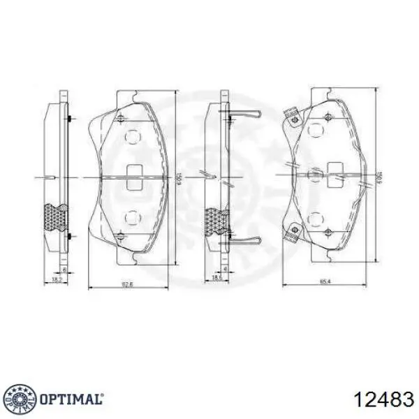 12483 Optimal pastillas de freno delanteras