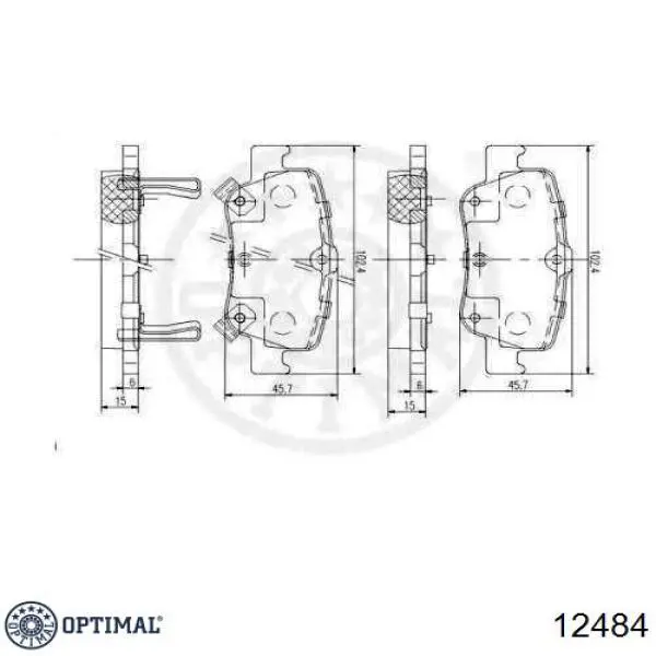 12484 Optimal pastillas de freno traseras