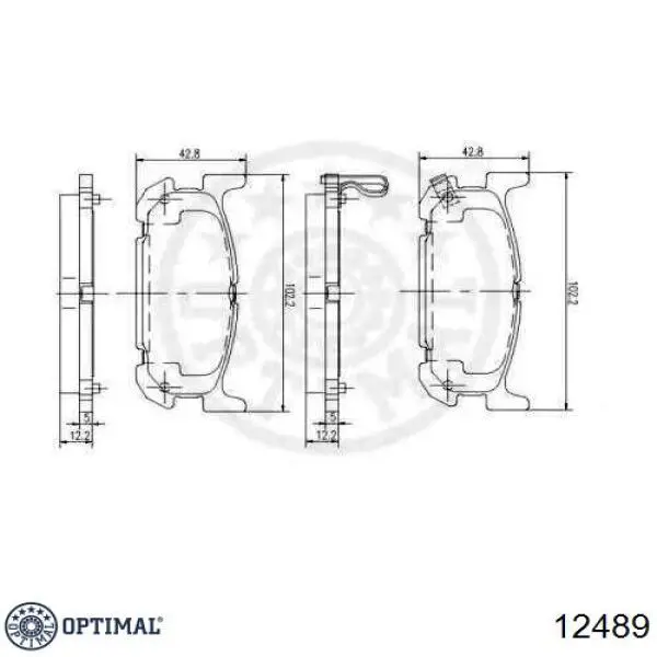 12489 Optimal pastillas de freno traseras