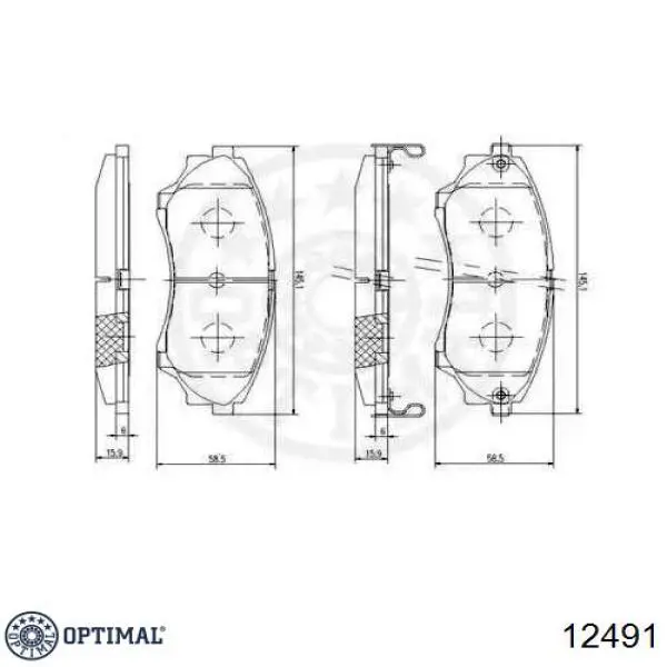 12491 Optimal pastillas de freno delanteras