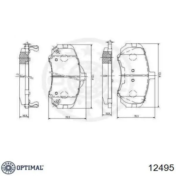 12495 Optimal pastillas de freno delanteras