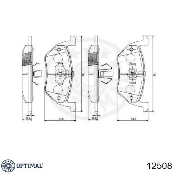 12508 Optimal pastillas de freno traseras