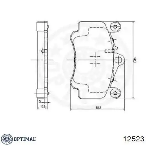 12523 Optimal pastillas de freno delanteras