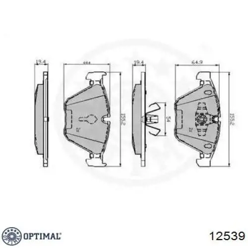 12539 Optimal pastillas de freno delanteras