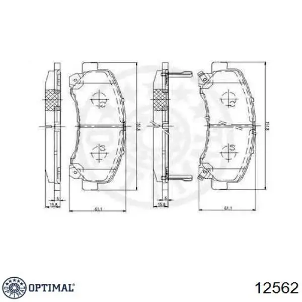 12562 Optimal pastillas de freno delanteras