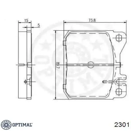 2301 Optimal pastillas de freno delanteras