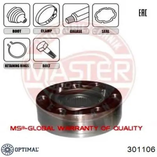301106 Optimal cubo de rueda delantero