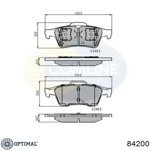 84200 Optimal pastillas de freno traseras