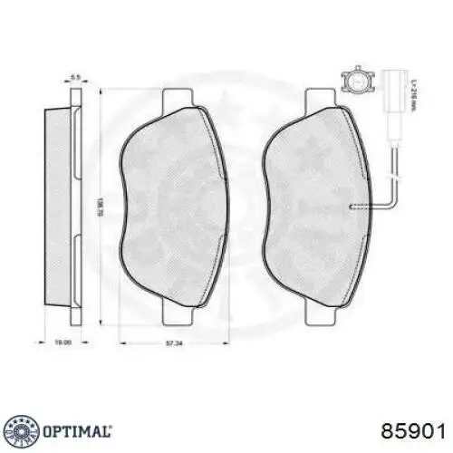 85901 Optimal pastillas de freno delanteras